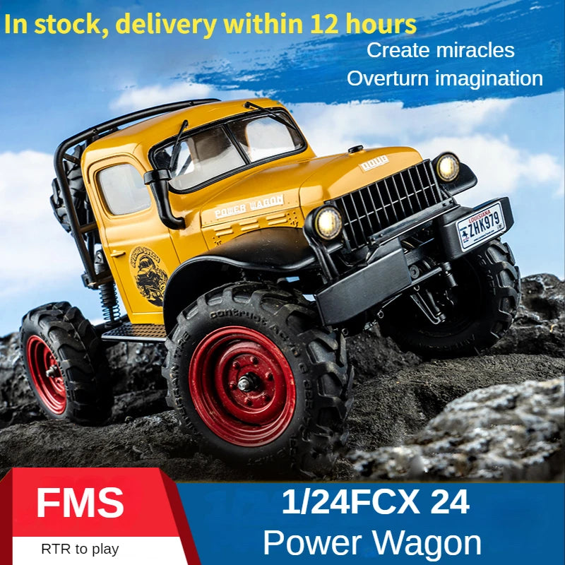 FMS 1/24 POWER WAGON FCX24 RC Car Semi-truck Crawler Climbing Car Hard Shell Four-wheel Drive  Buggy Car Model