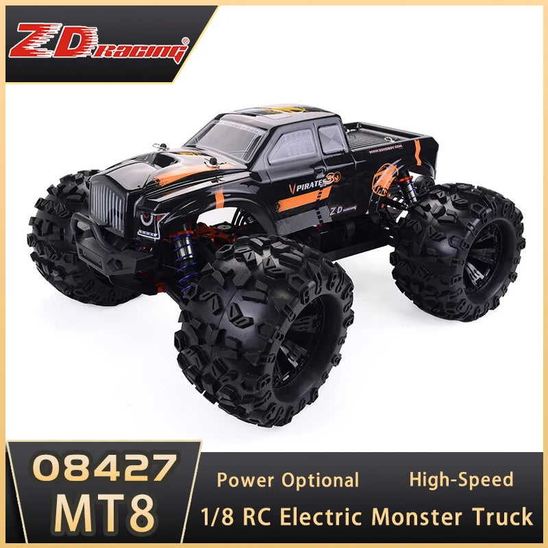 RC Car ZD Racing MT8 1/8 Electric 4WD Monster Truck Off-Road Racing High-Speed Remote Control Model Car Gifts for Children