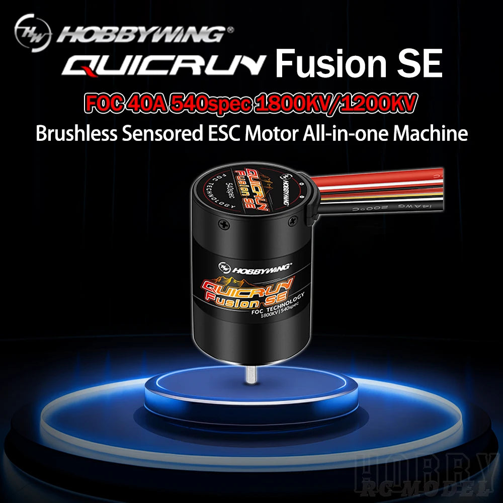 HOBBYWING QuicRun Fusion SE 40A 1800KV 1200KV Brushless Sensored Motor ESC ESC 2-IN-1 Machine for 1/10 1/8 RC Model Car Crawler