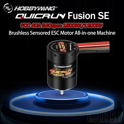 HOBBYWING QuicRun Fusion SE 40A 1800KV 1200KV Brushless Sensored Motor ESC ESC 2-IN-1 Machine for 1/10 1/8 RC Model Car Crawler