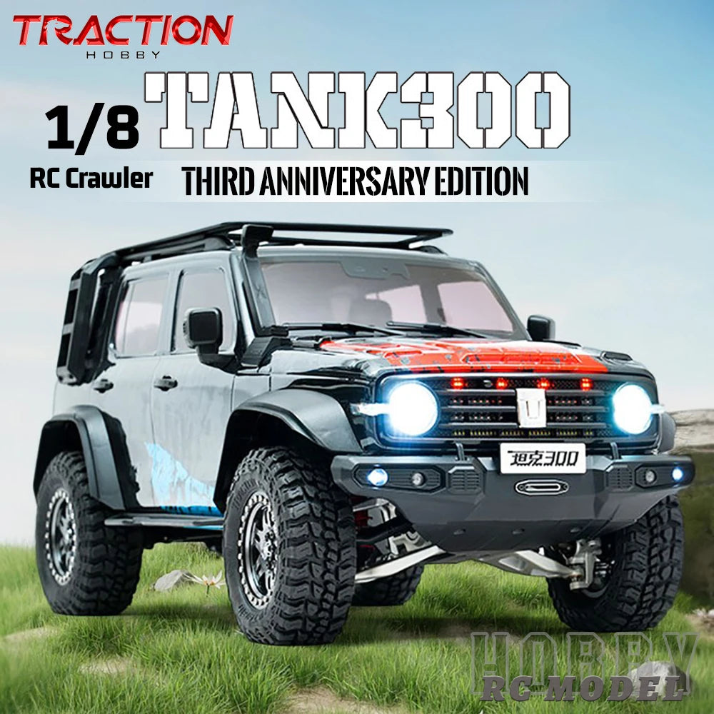 TRACTION HOBBY KM 1:8 TANK300 3rd Anniversary Edition 2.4GHz RTR 1/8 RC Electric Remote Control Model Car Off-Road Crawler