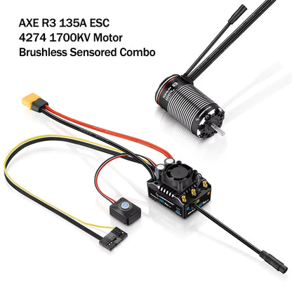 HOBBYWING XERUN AXE PLUS R3 135A ESC 4274 1700KV/2000KV Motor Brushless Sensored Combo for 1/8 1/6 RC Crawler Car SCX6 YK4082