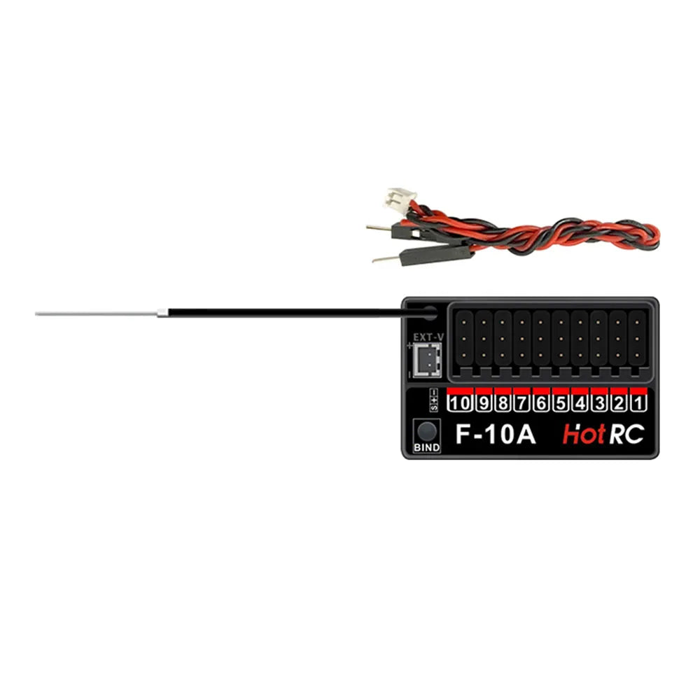 New HotRC CT-10B 10CH Remote Control Metal Handwheel Color Screen Transmitter F-10A  Receiver for RC Car Aircraft Boat Dron Part