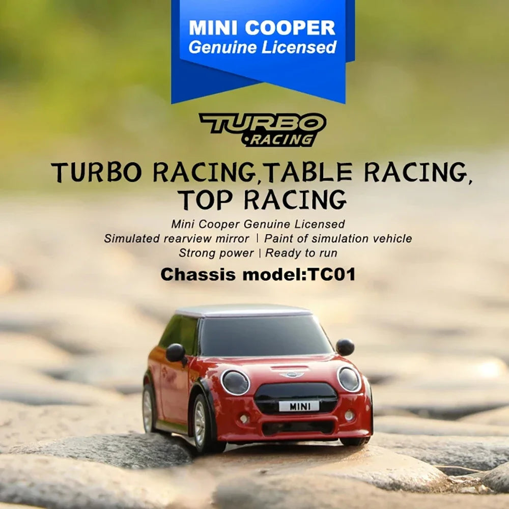 Turbo Racing Licensed Mini Cooper F56 3 Door Hatch 1/76 1:76 RC Electric Remote Control Model Car Adult Children's Desktop Toys