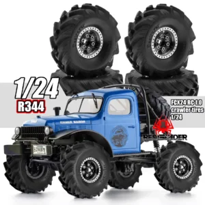 RS 4pcs RC 1/24 Crawler Tire RC Car For FMS FCX24 Wagon/Lemur/D90/D110 Tires R344