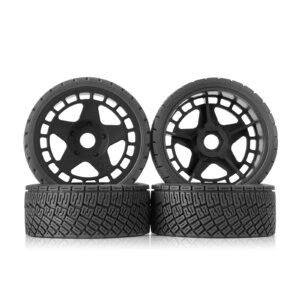PYFORE 4Pcs 1/7 1/8 Runflat Rally Tyre Citroen C3 FSR Mustang CNE Porsche W197
