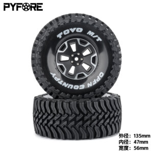 PYFORE 4Pcs 1/8 2.2Inch RC Crawerl Wheel Hubs 135* 56mm Adapter 12mm W283+W85