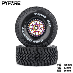 PYFORE 4Pcs 1/8 2.2Inch RC Crawerl Wheel Hubs 135* 56mm Adapter 12mm W283+Y06