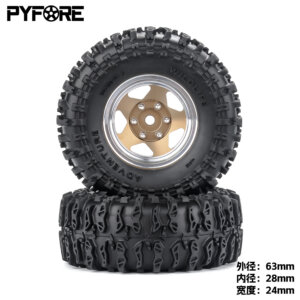 PYFORE 4Pcs 1/16 1/18 1.3Inch RC Crawerl Wheel Hubs 63* 24mm Adapter 12mm D355+LT18118