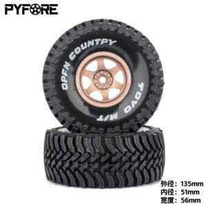 PYFORE 4Pcs 1/8 2.2Inch RC Crawerl Wheel Hubs 63* 24mm Adapter 12mm W283+LT18114