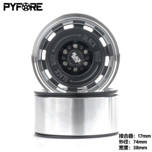 PYFORE 4Pcs 1/7 RC Crawerl Wheel Hubs Diameter 74* 38mm 17mm Adapter R471