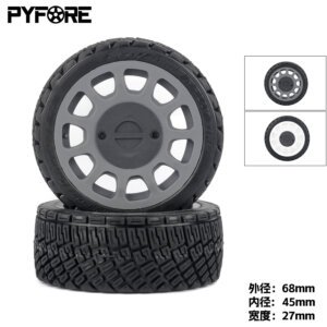 4Pcs  RC Rally Tires 68 *27mm With 12mm Hex Adapter W345